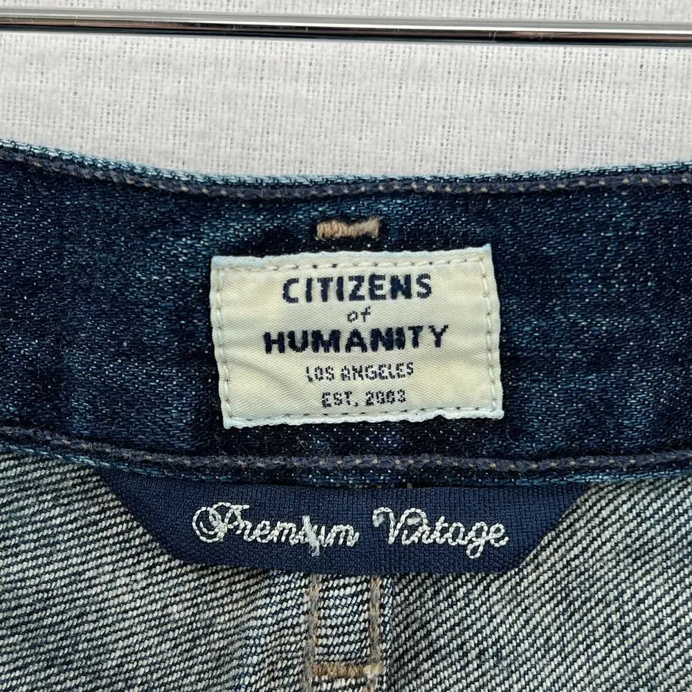 CITIZENS OF HUMANITY Corey Short Womens 28 Slouchy Fit Denim Cut Off Dark Wash